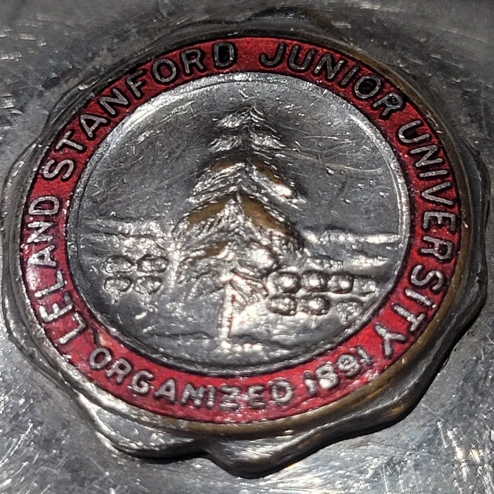 Vintage Leland Stanford Junior University Seal Logo Belt Buckle 1X2 inch